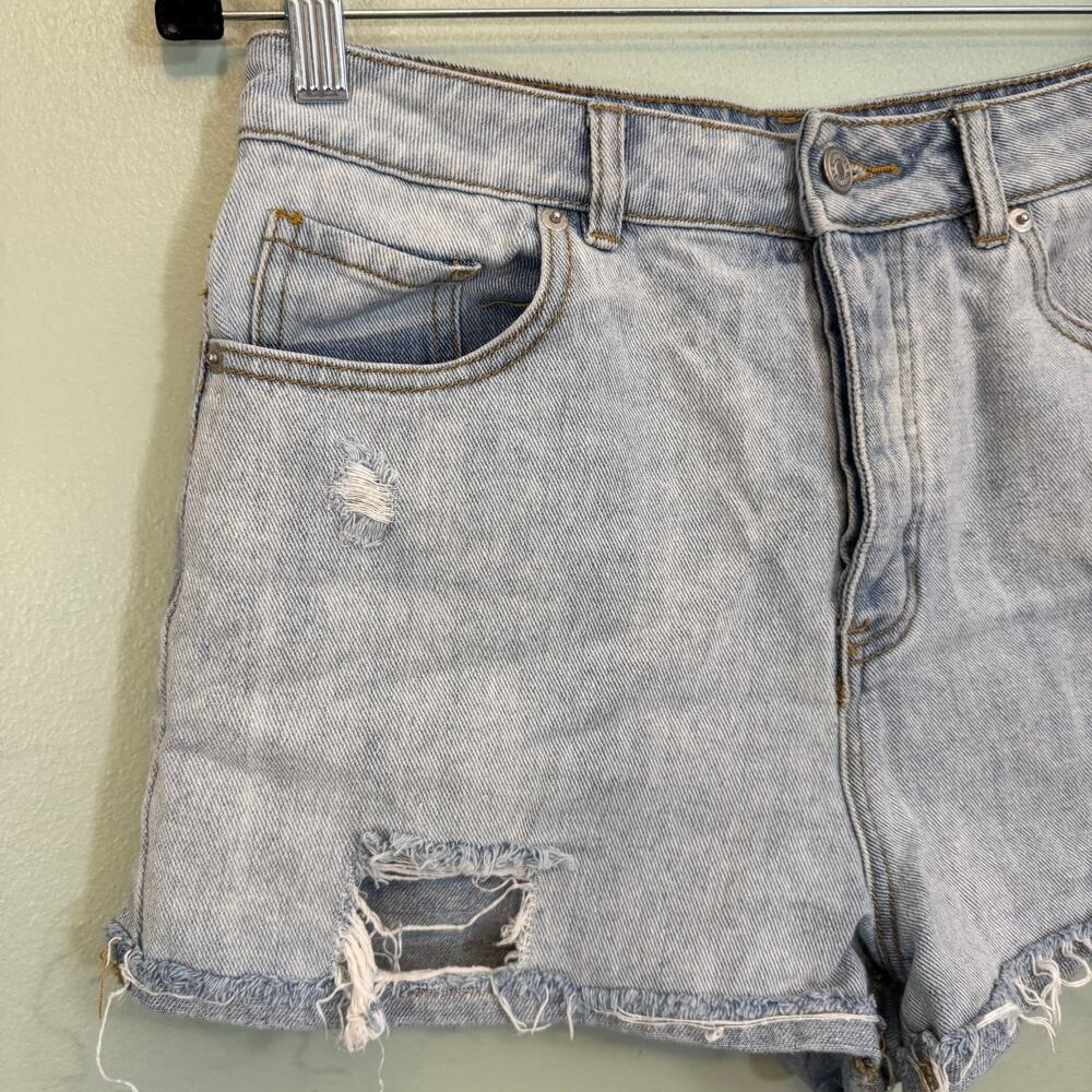 Brandy Melville Jean Short Womens 29 Blue Denim Cut Off Distressed High Rise - Picture 3 of 7